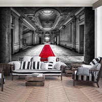 Флізелінові фотошпалери замок 3D Архітектура - Червона доріжка в особняку (13331V)+клей