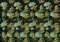 Флизелиновые фотообои листья в интерьере 368x254 см птицы в клетках (13339V8) +клей - вид 1 миниатюра