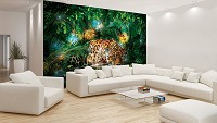 Коты флизелиновые фотообои 3D Животные Природа 312x219 см Ягуар в джунглях (1333VEXXL)+клей - вид 6 миниатюра