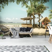 Природа флизелиновые фотообои 3D 368 x 280 см Море - Бар на пляже (13342V10)+клей