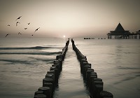 Краєвид 3D флізелінові фото шпалери Захід сонця Море - Дорога до океану (13350V)+клей - вид 1 мініатюра