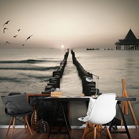 Флизелиновые 3D фотообои 3D 368 x 280 см Море - Дорога в океан (13350V10)+клей