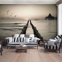 Флизелиновые фотообои в интерьере 3D 416 x 254 см Море - Дорога в океан (13350VEXXXL)+клей