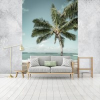 Флізелінові фотошпалери море на стіну 206 x 275 см Пальма на тлі океану (13351VEA)+клей