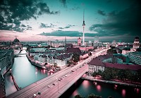 Флізелінові 3д фотошпалери Місто Берлін - Міст та Телевежа (13359V)+клей - вид 1 мініатюра