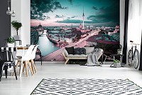 3D Флизелиновые фотообои фото 416 x 254 см Город Берлин - Мост и Телебашня (13359VEXXXL)+клей