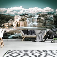 Флизелиновые фотообои на кухню 3D 416 x 290 см Природа - Большой водопад (13360VEXXXXL)+клей