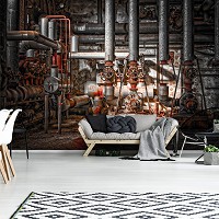 Флизелиновые ретро фото обои на стену 254 x 184 см Историческая - Старая фабрика (13362V4)+клей
