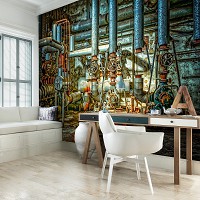 Ретро флизелиновые фотообои на стену 3D 416 x 290 см Историческая - Старая фабрика (13363VEXXXXL)+клей