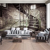 3D Старый город флизелиновые фотообои 368 x 254 см Архитектурные сооружения - Спиральная Лестница (13364V8)+клей