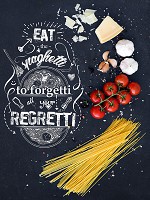 Флизелиновые моющиеся фотообои на кухню 184 x 254 см Еда по-итальянски (13368V4A)+клей - вид 1 миниатюра