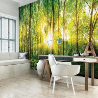 Флизелиновые 3D фотообои дерево 312 x 219 см Природа - Весенний лес в лучах солнца (13461VEXXL)+клей