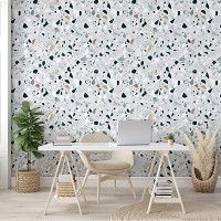 Флизелиновые фотообои 416x290 см Текстура серого камня терраццо (13473VEXXXXL) +клей