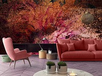 Флизелиновые фотообои в интерьере 368x280 см Узор на стене (13479V10) +клей