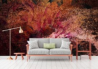 Красивые флизелиновые фотообои на кухню 460x300 см Узор на стене (13479V12) +клей