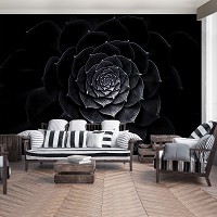 Фото красивые флизелиновые фотообои 460x300 см Черный цветок (13483V12) +клей