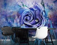 Красивые флизелиновые фотообои 368x254 см Синий цветок на бетоне (13485V8) +клей - вид 6 миниатюра