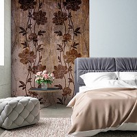 Флізелінові фото шпалери 206x275 см Коричневі квіти (13486VEA)+клей - вид 5 мініатюра