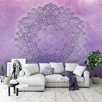 Флізелінові фотошпалери візерунки 460x300 см Фіолетова мандала (13506V12) +клей