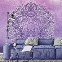 Розовые флизелиновые фотообои Фиолетовая мандала (13506V)+клей