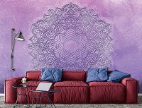 Повторюваний візерунок на флізелінових фото шпалерах 368x280 см Фіолетова мандала (13506V10) +клей