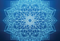 Флизелиновые фото обои узоры 416x254 см Мандала в синих цветах (13508VEXXXL) +клей - вид 1 миниатюра