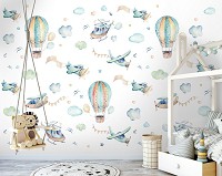Флизелиновые фотообои для детей 416 x 290 см Самолеты вертолеты и воздушные шары (13511VEXXXXL)+клей