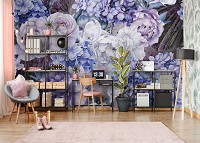 Флизелиновые фото обои любовь 254 x 184 см Акварельные цветы (13514V4)+клей