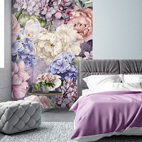 Флизелиновые фото обои природа 206 x 275 см Цветы Пастель Пионы Гортензии (13515VEA)+клей - вид 5 миниатюра