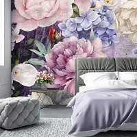 Пионы флизелиновые фотообои Цветы Пастель Гортензии (13515V)+клей