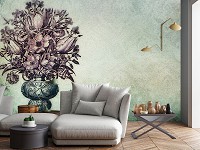 Флизелиновые фотообои 368 x 254 см Цветы - Букет в изумительной вазе (13518V8)+клей