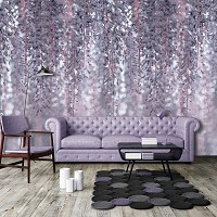 Флизелиновые фотообои 416x290 см Цветы Глицинии на сером фоне (13520VEXXXXL) +клей