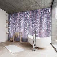 Флизелиновые фотообои 368x254 см Цветы Глицинии на сером фоне (13520V8) +клей