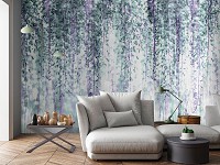 Флизелиновые фотообои 368x254 см Цветы Глицинии на светлом фоне (13521V8) +клей