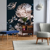 Флизелиновые фотообои 3D Цветы Пионы Розы 184 x 254 см Изумительный букет на черном фоне (13524V4A)+клей - вид 6 миниатюра