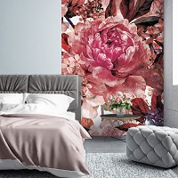 Флизелиновые фото обои 206x275 см Красивые красные цветы (13529VEA)+клей