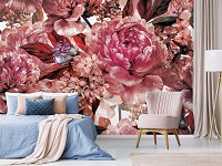 Флизелиновые красные фотообои 368x254 см Цветочное Искусство (13529V8) +клей