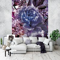 Флизелиновые фото обои пионы 184x254 см Фиолетовые цветы (13530V4A)+клей