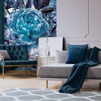 Флизелиновые фото обои любовь 206x275 см Синие цветы (13531VEA)+клей