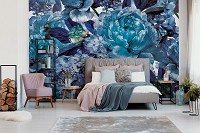 Флизелиновые фотообои 312x219 см Синие цветы (13531VEXXL) +клей