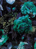 Флизелиновые фото обои красивые 184x254 см Винтажные цветы в синих тонах (13532V4A)+клей - вид 1 миниатюра