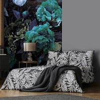 Флизелиновые фото обои 206x275 см Винтажные цветы в синих тонах (13532VEA)+клей