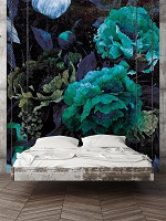 Флизелиновые фото обои красивые 184x254 см Винтажные цветы в синих тонах (13532V4A)+клей - вид 6 миниатюра