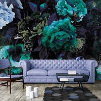 Флизелиновые фотообои Винтажные цветы в синих тонах (13532V)+клей - вид 6 миниатюра