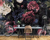 Флизелиновые фотообои в зал 416x254 см Цветы Винтаж (13534VEXXXL) +клей