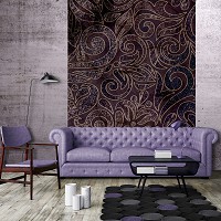 Флизелин - повторяющийся узор на фото обоях 206x275 см Темно бордовый орнамент (13535VEA)+клей - вид 5 миниатюра