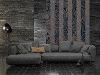 Флизелиновые фотообои в восточном стиле 184x254 см Полосатый орнамент золото (13536V4A)+клей