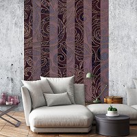 Флизелин - узоры для фото обоев 184x254 см Бордовый полосатый орнамент (13537V4A)+клей