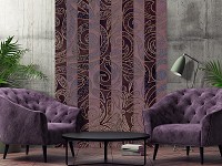 Флизелиновые фотообои 206x275 см Бордовый полосатый орнамент (13537VEA)+клей