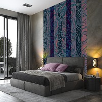 Флизелиновые фотообои в восточном стиле 184x254 см Орнамент в полоску (13538V4A)+клей